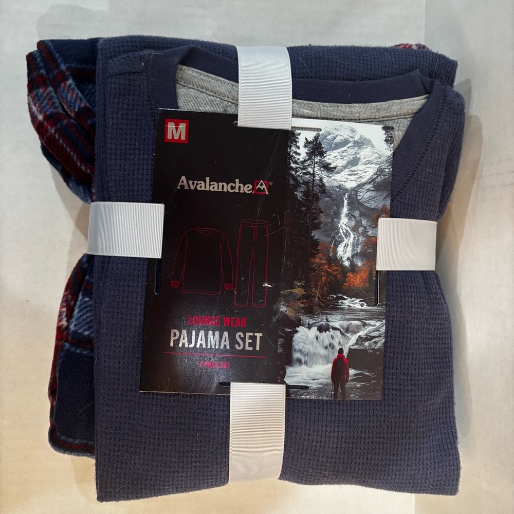 Avalanche Men's Blue Plaid Pajama Set Size Medium